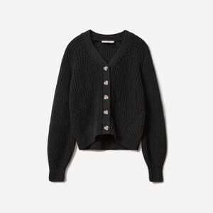 Everlane The Texture Cotton Cardigan - XS Black